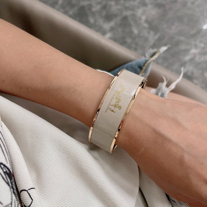 18K Enamel Cal¨¨che Wide Bangle H Bracelet