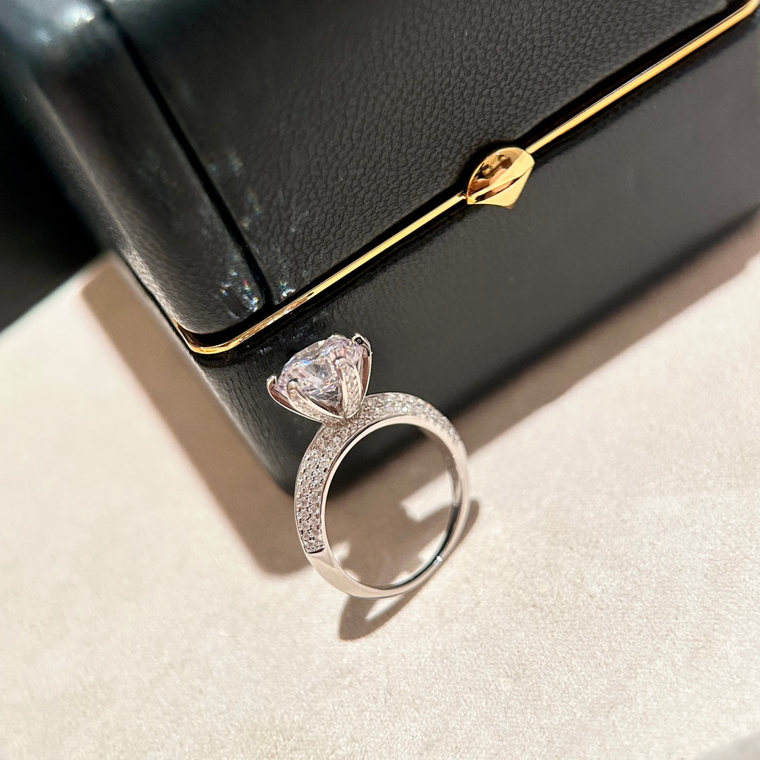 18K T Pave Tiffany Setting Engagement Ring