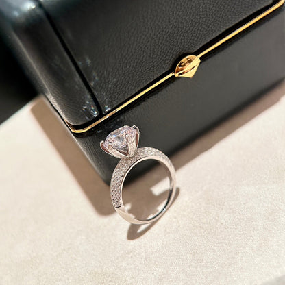 18K T Pave Tiffany Setting Engagement Ring