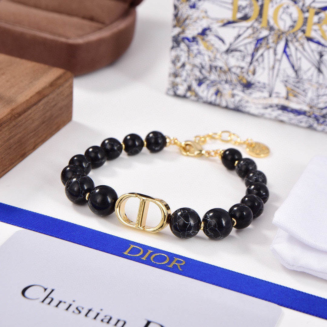 18K CD 30 Montaigne Black Pearls Bracelet