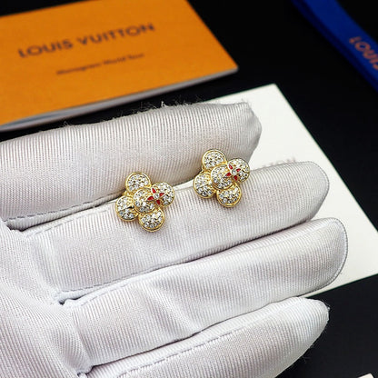 18K Louis Vivienne Diamond Earrings