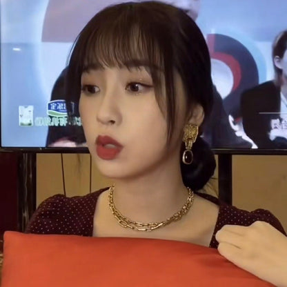 18K CC Black Pearl Earrings