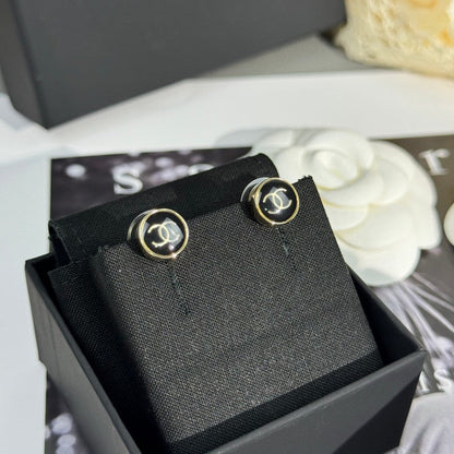 18K CC 25K Black Gold Earrings