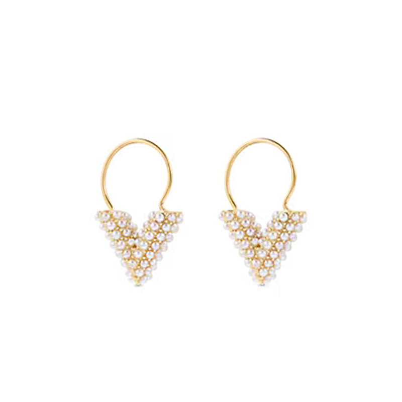 18K Louis Essential V Perle Hoop Earrings