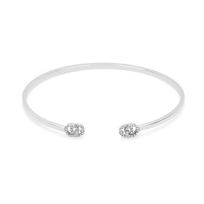 18K Double G Running Diamond Cuff Bracelet
